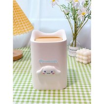산리오 휴지통 Sanrios 액세서리 헬로 키티 Cinnamoroll 만화 귀여운 데스크탑 스토 박스 사무실 종이 조각 작은 쓰레기통, 12