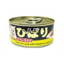 히바리 고양이 참치 게맛살캔 80g