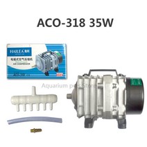 에어펌프 Hailea ACO-208 ACO-308 ACO-318 전자기 공기 압축기 휴대용 잉어 물고기 탱크 거품 수족관 펌프 연못 통풍기, [07] ACO-318 35W, [01] EU adapter 220V-50HZ
