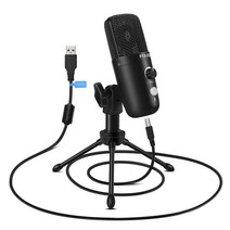 FDUCE USB 플러그 앤 플레이 컴퓨터 라이브 챗 스튜디오마이크, SOLO-M160(Black)
