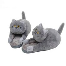 학교 실내 사무실 층간소음 실내화 슬리퍼 귀여워 포옹 고양이 여성 남성 겨울 홈 슬라이드 Kawaii 층 신발 모피 소녀 흰색 노새 재미 귀여운 선물