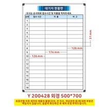 칠판나라 대기현황판 웨이팅보드 예약리스트 식당명단 화이트보드 칠판, 알루미늄