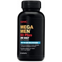GNC 멀티비타민 Mega Men 50 Plus 하루 남성용 60 캡슐, 1개, 기본