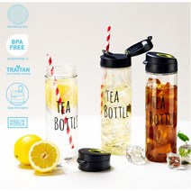 [등산 운동 여행 운전 필수품 / 코멕스 메세지 티 보틀] 국내산 트라이탄 안전 원터치 투명 눈금 휴대용 물병 차망 샐러드 쉐이크 보관 마이 보틀 손잡이 (550ml)