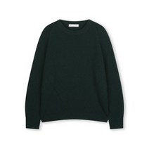 비슬로우 울 블렌디드 루즈핏 크루넥 니트 그린