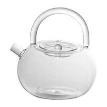 QDY 손잡이가 있는 높은 붕규산 찻주전자 차 메이커용 스토브탑 차 주전자, 14cmx9.5cm, 유리, 깨끗한 유리