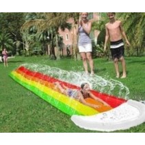 잘생쁨 무지개 워터 슬라이드 어린이 유아 물놀이 에어바운스 미끄럼틀 이동식 워터파크 마당 수영장, 480x76CM