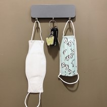 현관문 마스크걸이대 자석 후크 고리 벽에붙이는 자석마스크걸이 열쇠 차키 모자 다이소 3종, 1구, 그레이