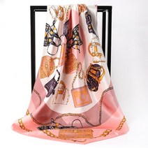 기계톱 밴드쏘 미니톱 럭셔리 브랜드 스퀘어 실크 스카프 여성 새틴 프린트 히잡 이슬람 파 레오 반다나, 23 Color 231