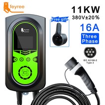 전기차충전기설치 가정용전기차충전기 완속충전기 케이블 EV 충전기 11KW Type2 소켓, 1.11KW 16A 3 Phase - Type2