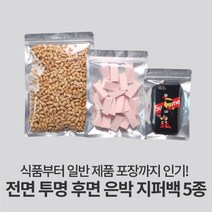 자성팩 전면 투명 후면 은박 지퍼백 (사이즈5종) 100매, 100개, 가로*세로 17*25
