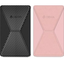 Devia 모바일 폰 백 스티커 브라켓 카본 파이버, 1세트, Black + Pink