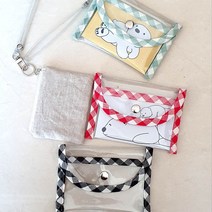 체크 투명 카드지갑 명함 pvc동전지갑