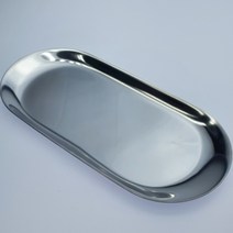 인테리어용 타원형 철제 소품 트레이 실버 대 화장품