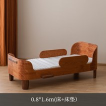 루스라이프 아일랜드 어린이 침대 원목아기침대 신생아 명품아기 유아용 아기데이베드, 0.8m*1.6m 침대+라텍스 매트리스 체리우드
