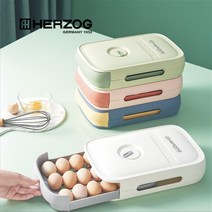 독일 헤르조그 에그 계란 달걀 트레이 보관함 서랍형 적층형 유통기한 입력 안심 보관, 그린
