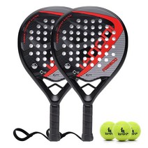 Padel 라켓 탄소 섬유 표면 EVA 메모리 플렉스 폼 코어 패드 테니스 경량 (레드 2개) 450103, 8300-red-2pcs