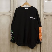 워너비 레터링 기모 오버핏 겨울 맨투맨 롱티