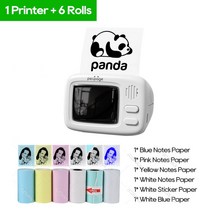 스티커사진기계Peripage 무선 HD A2 포켓 사진 휴대용 블루투스 프린터 향수 미니 열 라벨 스티커 메이커, 02 Add 6Rolls