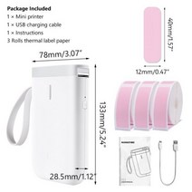 가격 택 라벨기 텍 표시기 미니 포켓 열 라벨 프린터 메이커 컬러 종이 스티커 이름 태그, Printer and paper 06