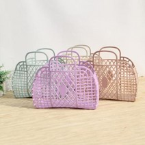 조립식 플라스틱 장바구니 시장 소꿉 놀이 장난감 미니 소품 보관 정리 바스켓 바구니 M10957, 핑크