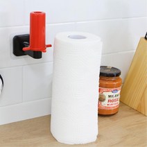 부착식 휴지걸이 키친타올 홀더 욕실 좁은공간 아파트 새집꾸미기 자취방 원룸 빌라, 1개, 블랙