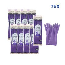 크린랩 레이스 고무장갑 (M)중_10켤레, 10개, 바이올렛