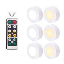 TYESA LED퍽라이트 무드등 리모콘+2P 3P 6P, 따사로운 빛