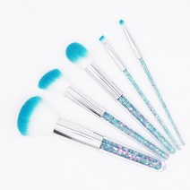패션 5 피스 다이아몬드 크리스탈 메이크업 브러쉬 세트 유니콘 시니 글리터 컬러풀 파운데이션 블렌딩 도구, [01] 5pcs as picture