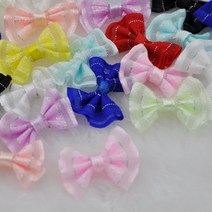 60개 Upick 미니 리본 리본 DIY 봉제 아플리케 공예 웨딩 데코 B159, 믹스 컬러