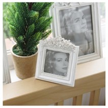 화이트 탁상 장미액자 파티장식액자 탁상용 사진전 셀프웨딩소품