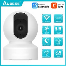 Fuers-3MP IP 카메라 Tuya 스마트 홈 실내 와이파이 무선 감시 자동 추적 CCTV 보안 아기 애완 동물 모니터, 1080P with 32G card, 미국 플러그