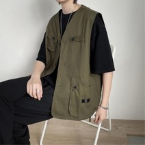 브이넥 기본 면조끼 공용 간절기 베스트 소매없는 봄
