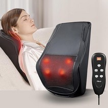 Fillaxiy 목과 등 마사지기열채워주고 시아츠 마사지 쿠션 등과 어깨 이완 조절 가능 반죽 마사지기 베개 가정 사무실 자동차 사용이상적.