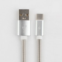 보챙 메탈 스프링 C타입 고속 충전 케이블, 로즈골드, 25cm