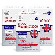 비욘드비타 영국산 메가 비타민C 3000, 90g, 3개