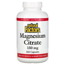 Natural Factors 마그네슘 150mg 캡슐 360정, 360 개