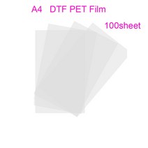 a4 dtf 필름 75u 투명 dtf 필름 전송 핫멜트 파우더 용 dtf 필름 인쇄, 100pcs dtf 필름