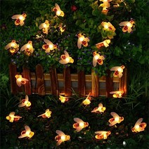 저무리 꿀벌 Led 스트링 패어리 라이트 크리스마스 트리 장식 홈 야외 웨딩 가든 파티오 갈런드 가로등 허니 비, 7m 50leds - Solar, 01 Warm White