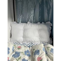 프로방스풍 웜화이트 레이스 침대헤드 쿠션, 50X200, K