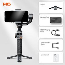 카메라짐벌 액션캠 HohemiSteady M6 iSteady XE 스마트 폰 짐벌 3 축 핸드헬드 안정기 아이폰 13 프로 맥스 삼성용 필 라이트 포함, iSteady M6