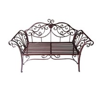 야외벤치 벤치의자 엔틱 야외벤치의자 펜션 정원 테라스 카페 더블 철제 빨간색 실외, 분홍