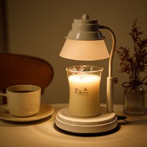 캔들백화점 (국내산)높낮이 조절 워머 + 천연소이 디자인캔들 세트, 국내산 화이트워머+라벤더(300g)