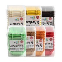 더팩컴퍼니 노르딕색지 사각머핀컵45mm 7종, 1통, 빨강