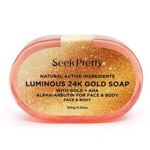 아이크림 바르는 콜라겐 영양 수분 크림 시크프리티 24k 골드 비누 딥 클리닝 스킨 케어 여드름 자국 감소 잔주름이 피부를 밝게하여 피부 톤 페이스 케어, 24k 금 비누