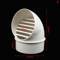 PVC 환기 배기 그릴 라운드 벽 천장 에어 벤트 그릴 덕트 커버 콘센트 난방 냉각 방수 벤트 캡, 03 C
