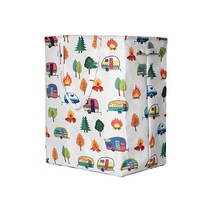 Kay&J 접이식 60L 세탁 바구니 슬림하고 긴 세탁 바구니 휴대성을 위한 긴 손잡이 가정 및 캠핑카에서 사용하기에 적합 RV 여행용 트레일러 액세서리, 60L Pack of 1, White