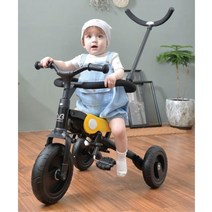 폴딩 4단계 핸들형 세발자전거 옐로우 20개월이상 X-마스 5살남아선물