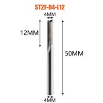 공구Drenique-3.175mm 4mm 6mm 생크 2 플루트 텅스텐 카바이드 엔드밀 N 라우터 비트 스트레이트 슬롯 밀, 09 ST2F-D4.0-L12