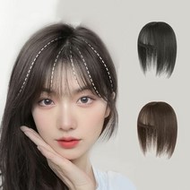 정수리부분가발 키밍 인모 여자 정수리가발 부분가발 앞머리 2컬, 색상:브라운, 단품